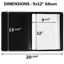 Load image into Gallery viewer, Dunwell Art Portfolio 9x12 Folder - (Black, 1 Pack), Portfolio Folder for Artwork, Presentation Book with 9 x 12" Sheet Protectors, 24 Pockets Display 48 Pages, Binder for Kids Art, Drawing Binder
