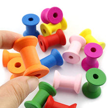 Load image into Gallery viewer, NX Garden Empty Wood Spool 15PCS 30x22mm Colored Natural Wooden Empty Bobbins Thread Spool Sewing Tool Findings