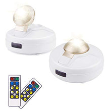 Load image into Gallery viewer, Wireless Led Spotlight , Battery Operated Accent Lighting with 2 Remote Control, Wireless Art Light for Paintings, Rotatable Light Head ,Stick on Lights for Picture Painting Closet, Timer Auto Off