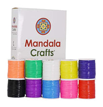 Load image into Gallery viewer, Mandala Crafts Plastic Lacing Cord Kit for Key Chains, Bracelets, Necklaces, Lanyards, Jewelry Making Rainbow 1.5mm