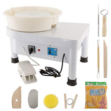Load image into Gallery viewer, TUNTROL Pottery Wheel with Foot Pedal, 350W Triangle Ceramic Machine with 25cm Detachable Basin for Clay Art Craft Work DIY