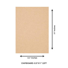 Load image into Gallery viewer, Chipboard Sheets 8.5" x 11" - 100 Sheets of 22 Point Chip Board for Crafts - This Kraft Board is a Great Alternative to MDF Board and Cardboard Sheets