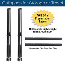 Load image into Gallery viewer, Aluminum Flip-Chart Presentation Easel: 2-Pack with Telescoping Legs, 70 Inches (Black)