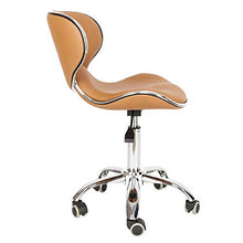 Load image into Gallery viewer, Mefeir Hydraulic Rolling Salon Stool Padded with Back Rest, Modern Cushion Drafting Chair on Wheels for Office Home Kitchen Counter, Height Adjustable Swivel Barstool, PVC Leather