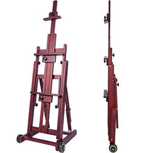 Load image into Gallery viewer, MEEDEN Multi-Function Studio Easel,H-Frame Easel,Painting Easel for Adults,Artist Easel,Floor Easel,Solid Beech Wood Easel w/Front Wheels,Holds Canvas Art up to 77"(Walnut Color)