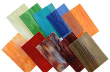 Load image into Gallery viewer, Lanyani 10 Sheets Variety Streaky Glass Packs 4 x 6 inch Cathedrals Stained Glass Sheets for Mosaic Tiles Crafts,Mixed Colors