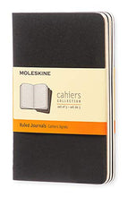 Load image into Gallery viewer, Moleskine Cahier Journal, Soft Cover, Pocket (3.5" x 5.5") Ruled/Lined, Black, 64 Pages (Set of 3)