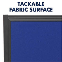 Load image into Gallery viewer, Quartet Fabric Bulletin Board Display Panel System, 6' x 3', Double-sided, Blue/Gray Surface, Black Frame, Exhibition, Show-It! (SB93513Q)