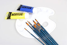 Load image into Gallery viewer, Artist Round Paint Brushes - Professional Quality Golden Nylon, Long Handle, Round Paint Brush Set - Ideal for Watercolor Painting and Equally Useful for Acrylic Painting, Gouache and Oil Painting.