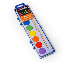 Load image into Gallery viewer, 36 Pack - Ashby for Kids - Watercolor Paint Set and Quality Wooden Brush - Extra Deep Paint Trays = 10X More Paint - 8 Vibrant Watercolors on Each Tray