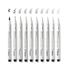 Load image into Gallery viewer, Micro-Line Pen 10 Size Black, Fineliner Ink Pen, Waterproof Archival Ink Calligraphy Pens for Artist Illustration, Sketching, Technical Drawing, Brush Lettering