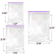 Load image into Gallery viewer, 300 Pcs Small Bags for Jewelry - 2 Mil Clear Reclosable Poly Zipper Bags Sizes 1.5" x 2.3", 2" x 2.7", 2.4" x 3" for Pills, Vitamins