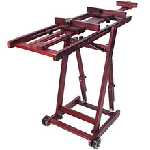 Load image into Gallery viewer, MEEDEN Multi-Function Studio Easel,H-Frame Easel,Painting Easel for Adults,Artist Easel,Floor Easel,Solid Beech Wood Easel w/Front Wheels,Holds Canvas Art up to 77"(Walnut Color)