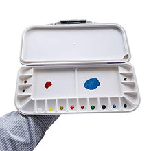 Load image into Gallery viewer, 18-Wells Watercolor Paint Palette,Premium Moisturizing foldable Travel Portable Folding Paint Palette Box (BLUE, 18-WELLS)