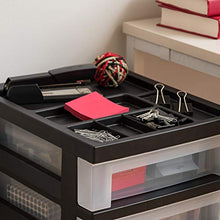 Load image into Gallery viewer, IRIS USA MC-360-TOP Plastic Storage Drawer, Rolling Cart with Organizer Top, 6, Black