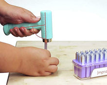 Load image into Gallery viewer, ImpressArt Brass Head Ergo-Angle Metal Stamping Hammer (1 Pound), Great for Stamping Jewelry, Leather & Wood