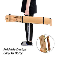 Load image into Gallery viewer, T-SIGN Wood Painting Easel Stand, Portable Art Floor Tripod Beech Easel, Foldable Design, Adjustable Height 36.5 to 75.5 Inches, Adjustable Large Tray for Painting, Sketching, Display