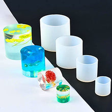 Load image into Gallery viewer, Cylinder Candle Molds for Candle Making, 5 Pcs Pillar Casting Silicone Molds for Resin Casting, Soap, Flower Specimen, Insect Specimen, Clay Craft