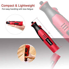 Load image into Gallery viewer, AVID POWER Cordless Rotary Tool with 2.0 Ah 8V Li-ion Battery, 5-Speed, 4 Front LED Lights and 60pcs Accessories Kit for Carving, Engraving, Sanding, Polishing and Cutting
