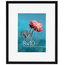 Load image into Gallery viewer, Americanflat 8x10 Picture Frame in Black - Displays 5x7 With Mat and 8x10 Without Mat - Aluminum with Shatter Resistant Glass - Horizontal and Vertical Formats for Wall and Tabletop
