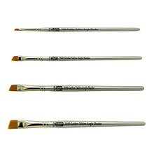Load image into Gallery viewer, ZEM Brush Golden Taklon Angle Shaders Brush Set Sizes 1/8", 1/4', 3/8", 1/2"