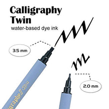 Load image into Gallery viewer, Kuretake ZIG Calligraphy Pens, 12 Colors set, 2mm. 3.5mm Dual Tip Markers, AP-Certified, No mess, Photo-Safe, Acid Free, Lightfast, Odourless, Xylene Freeing, For Beginners, Made in Japan