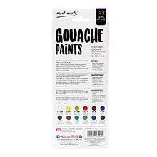 Load image into Gallery viewer, Mont Marte Signature Gouache Paint, 12 x 0.4oz (12ml), Semi-Matte Finish, 12 Colors, Suitable for use with Canvas, Watercolor Paper, Watercolor Paints and Mixed Media