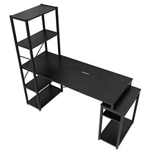 Load image into Gallery viewer, Sedeta Computer Desk with Drawing Table, 64" Large Desk with Shelves for Home Office, Art Table Drafting Desk with Storage, Art Craft Workstation with Bookshelf, Drafting Tables for Artists,Black