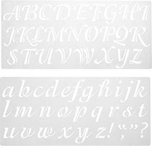 Load image into Gallery viewer, Darice 121724 Calligraphy Font Upper and Lower Case Alphabet Stencil, 2-Inch, 1 Set, Original Version
