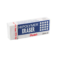 Load image into Gallery viewer, Pentel Hi-Polymer Block Eraser, Large, White, Pack of 10 ZEH-10 Erasers (ZEH10PC10)