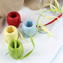 Load image into Gallery viewer, Raffia Paper Ribbon Twine Strings 15 Rolls 15 Colors Set for DIY Craft Gift Box Packing