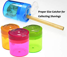 Load image into Gallery viewer, WEKOIL Pencil Sharpener Manual Pencil Sharpener 2 Holes Metal Sharp Blade Crayon XL Sharpener with Large Round Catches Sharpening Regular HB Pencils Graphite Colored Jumbo Pencils Pack of 4