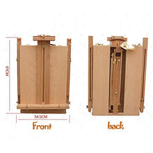 Load image into Gallery viewer, Kuyal Wooden Easel & Painting Storage Box with Drawer, Shoulder Strap, Palette ,Indoor Outdoor Field Folding Portable Easel, Box Easel Sketchbox for Painting, Sketching, Display