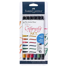 Load image into Gallery viewer, Faber-Castell Calligraphy Pitt Artist Pen Set – 6 Multi Colored Calligraphy Pens