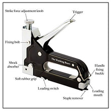 Load image into Gallery viewer, STAPLE GUN FOR UPHOLSTERY WITH STAPLE - 2400 STAPLES - STAPLE GUN FOR WOOD, UPHOLSTERY, FURNITURE, CABLES, CRAFTS AND CARPET - STAPLE GUN HEAVY DUTY - U-TYPE, T-TYPE, D-TYPE SHAPED STAPLES