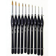 Load image into Gallery viewer, Detail Paint Brushes Set 10pcs Miniature Brushes for Fine Detailing & Art Painting - Acrylic, Watercolor,Oil,Models, Warhammer 40k.