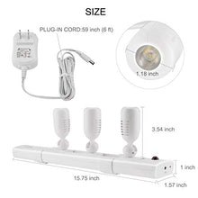 Load image into Gallery viewer, BIGLIGHT LED Track Light, Dimmable Accent Lighting with 3 Rotatable Heads, Plug in Spotlight with Remote Control for Highlight Kitchen Counter Cabinet Gallery Picture Bathroom Basement Artwork