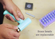 Load image into Gallery viewer, ImpressArt Brass Head Ergo-Angle Metal Stamping Hammer (1 Pound), Great for Stamping Jewelry, Leather & Wood