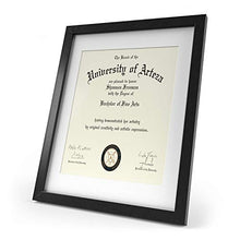 Load image into Gallery viewer, Arteza Document Frame - Displays 11" x 14" Documents w/o Mat or 8.5" x 11" Certificates w/Mat - Wood Finish Frame - Pure Glass Front - Picture Frame for Wall - Gallery Wall