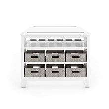 Load image into Gallery viewer, MARTHA STEWART Living and Learning Kids' Art Table and Stool Set (White) - Wooden Drawing and Painting Desk with Paper Roller, Paint Cups and Removable Craft Supplies Storage Bins