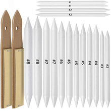 Load image into Gallery viewer, LEOBRO 16 Pcs Blending Stumps and Tortillions Set Sketch Drawing Tools with 2 Pcs Sandpaper Pencil Pointer Shipping by FBA