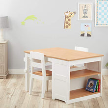 Load image into Gallery viewer, Melissa & Doug Wooden Art Table and 2 Chairs Set – Light Woodgrain/White
