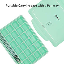 Load image into Gallery viewer, HIMI Gouache Paint Set, 24 Colors x 30ml Unique Jelly Cup Design with 3 Paint Brushes in a Carrying Case Perfect for Artists, Students, Gouache Opaque Watercolor Painting (Green)