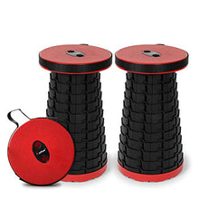 Load image into Gallery viewer, KUTON Folding Stool, Portable Stool Load Capacity to 330lbs, Camping Stool Adjustable Max.18'' Height, Collapsible Stool with Lightweight 2.2lbs, Telescopic Stool for All, 2 Pack
