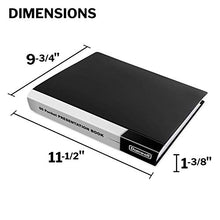 Load image into Gallery viewer, Dunwell Binder with Plastic Sleeves - (Black, 1 Pack), 60-Pocket Bound Presentation Book with Clear Sleeves, Displays 120 Pages of 8.5x11" Inserts, Sheet Protector Binder, Portfolio Display Book