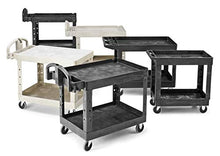 Load image into Gallery viewer, Rubbermaid Commercial Products 2-Shelf Utility/Service Cart, Medium, Lipped Shelves, Ergonomic Handle, 500 Lbs. Capacity, For Warehouse/Garage/Cleaning/Manufacturing (Fg452088Bla)