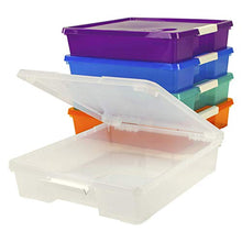 Load image into Gallery viewer, Storex Classroom Student Project Box, 12 x 12 Inches, Assorted Tints, 5-Pack (63202U05C), standard sized