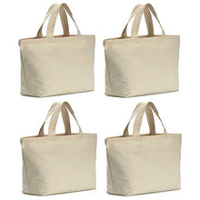 Load image into Gallery viewer, Axe Sickle 4PCS Canvas Tote Bag Bottom Gusset 14 X 14 X 5 inch Heavy 12oz Tote Shopping Bag, Washable Grocery Tote Bag, Craft Canvas Bag with Handle, White.
