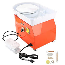 Load image into Gallery viewer, Electric Pottery Wheel Machine Ceramic Work Clay Forming Machine DIY Art Craft Tool 110V US Plug 25CM 350W (Orange)