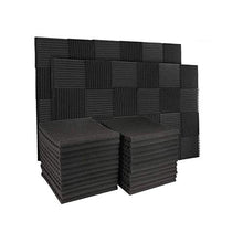 Load image into Gallery viewer, 50 Pack Acoustic Panels Soundproof Studio Foam for Walls Sound Absorbing Panels Sound Insulation Panels Wedge for Home Studio Ceiling, 1" X 12" X 12", Black (50PCS Black)
